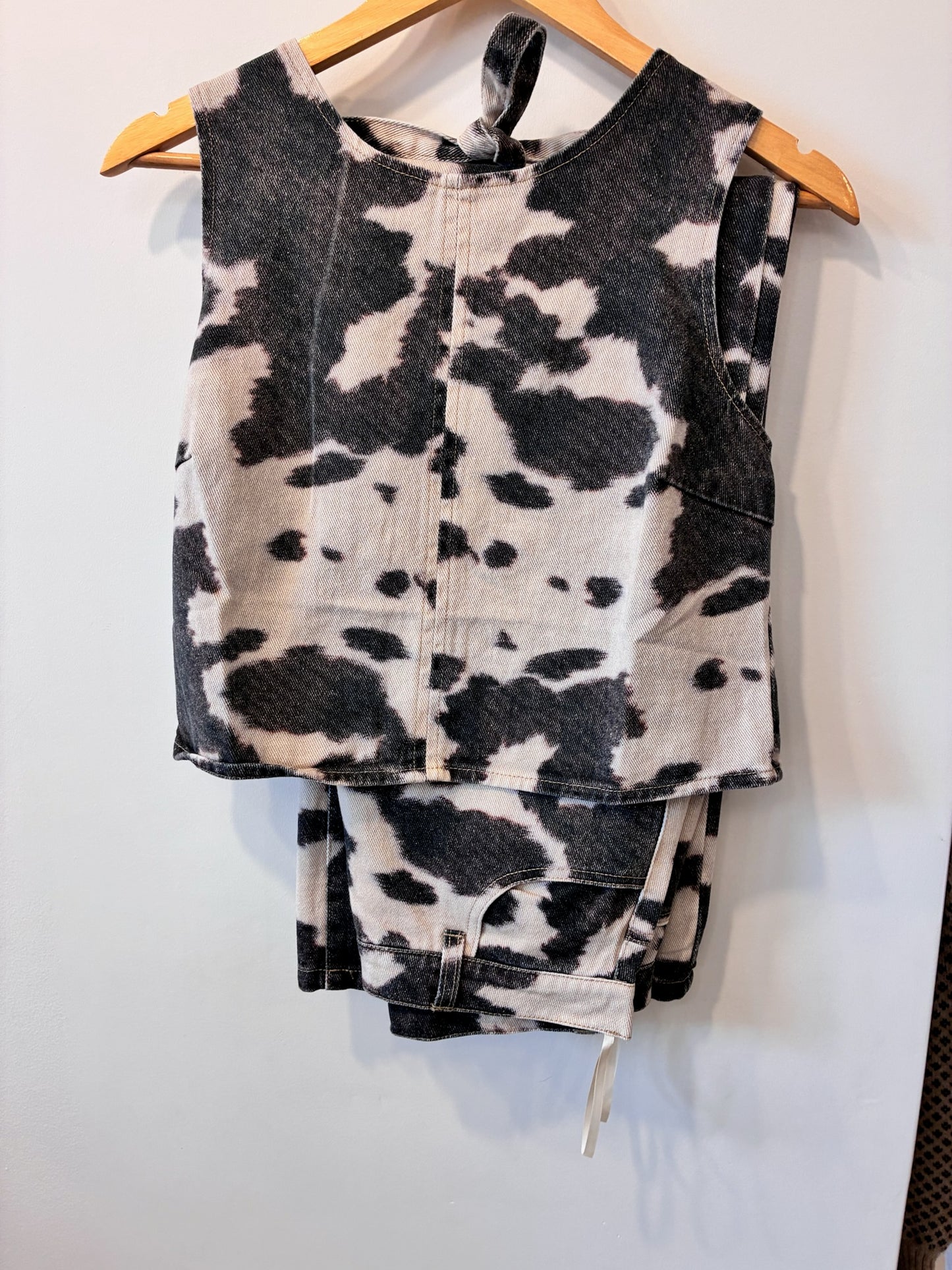 Wild Cowprint Two-Piece Set (Black/White)