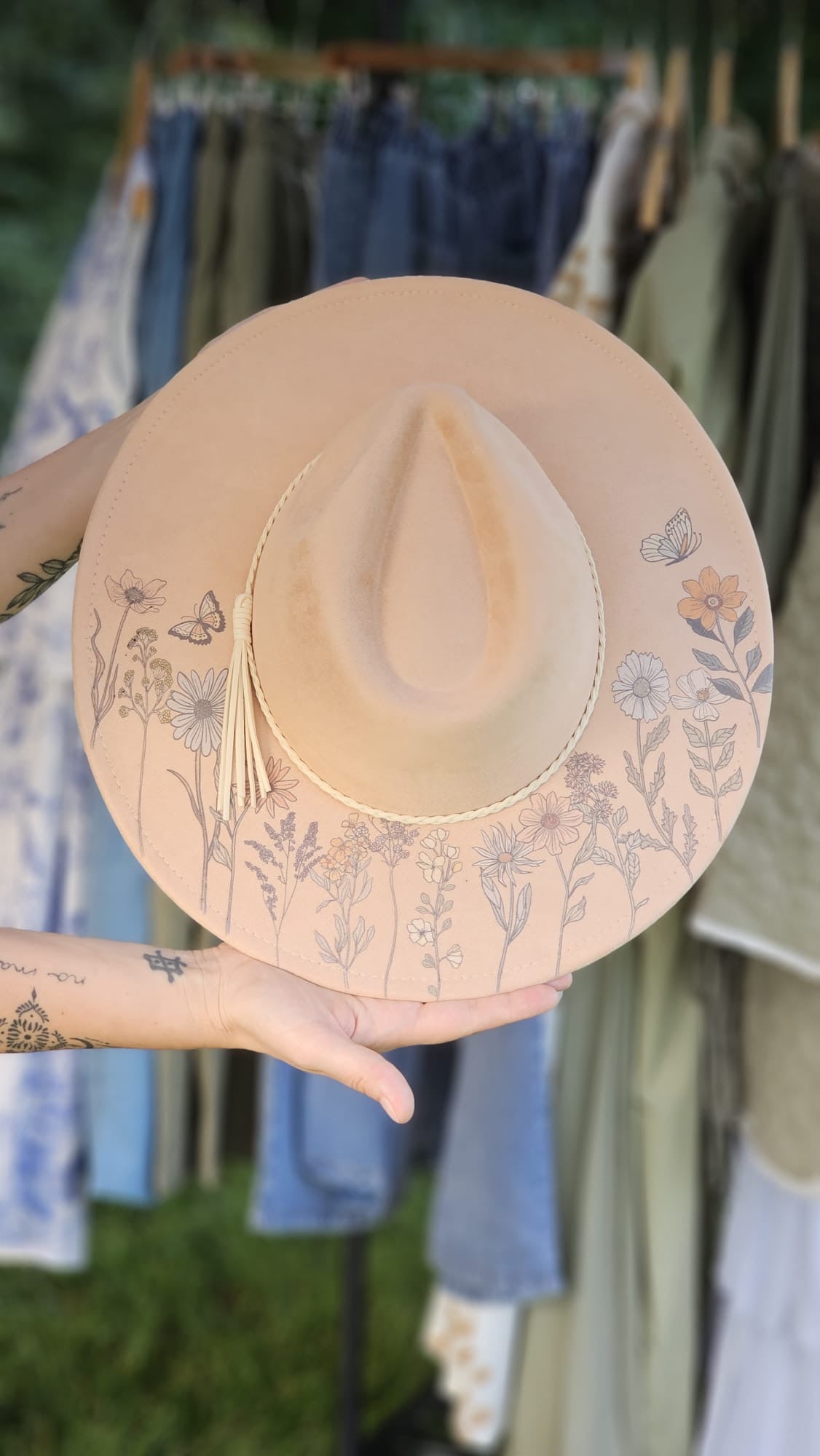 “Wildflower Meadow” Hand-Painted Hat