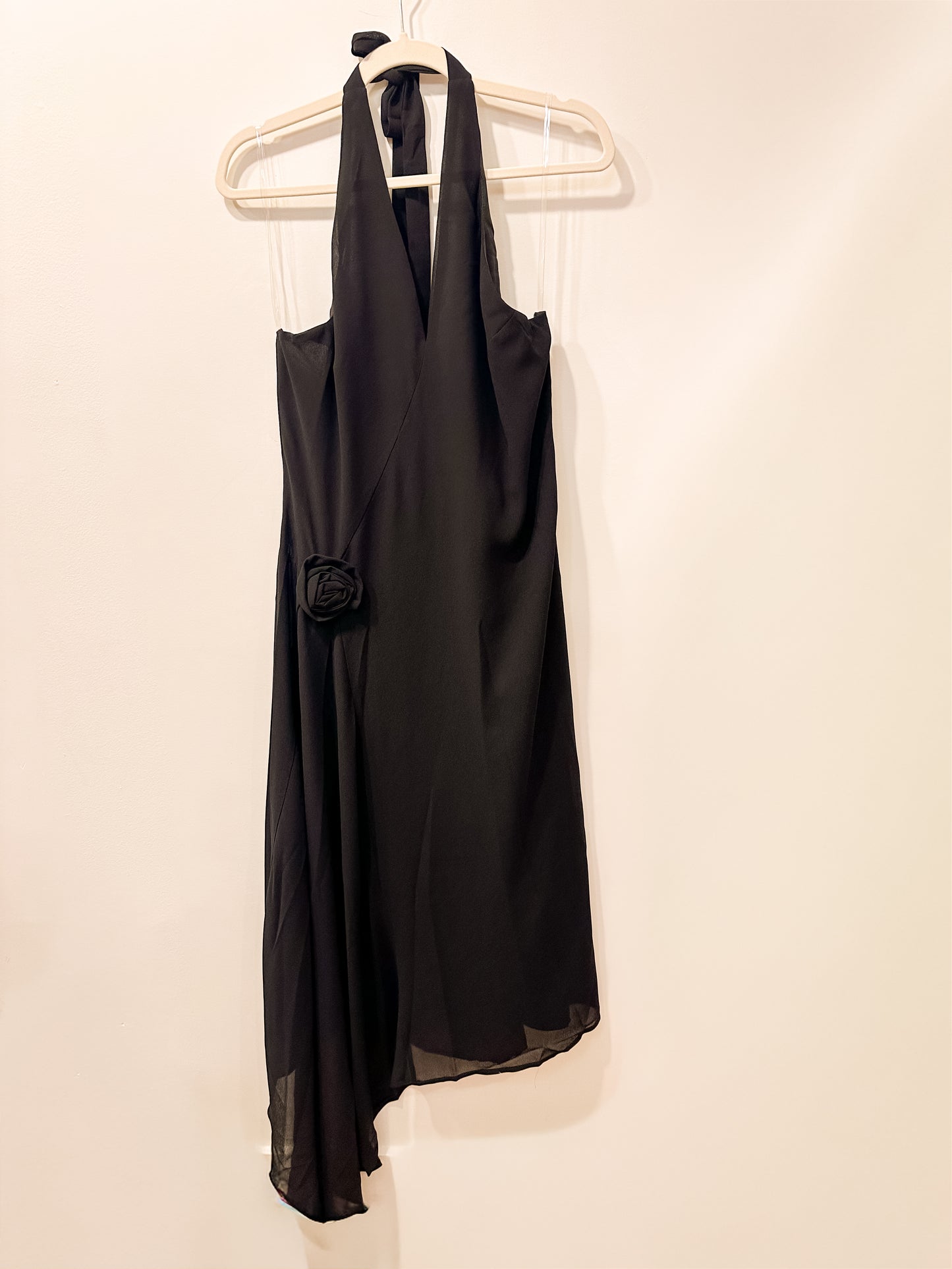 Midnight Muse Halter Dress (Black)