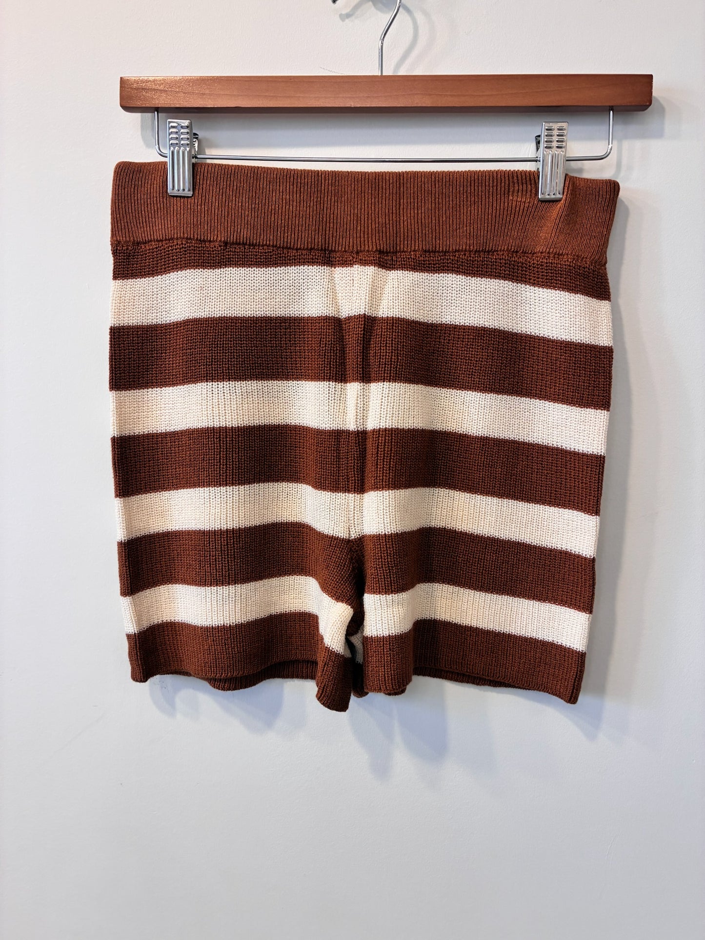Toasty Stripe Knit Shorts (Brown/Ivory Stripe)