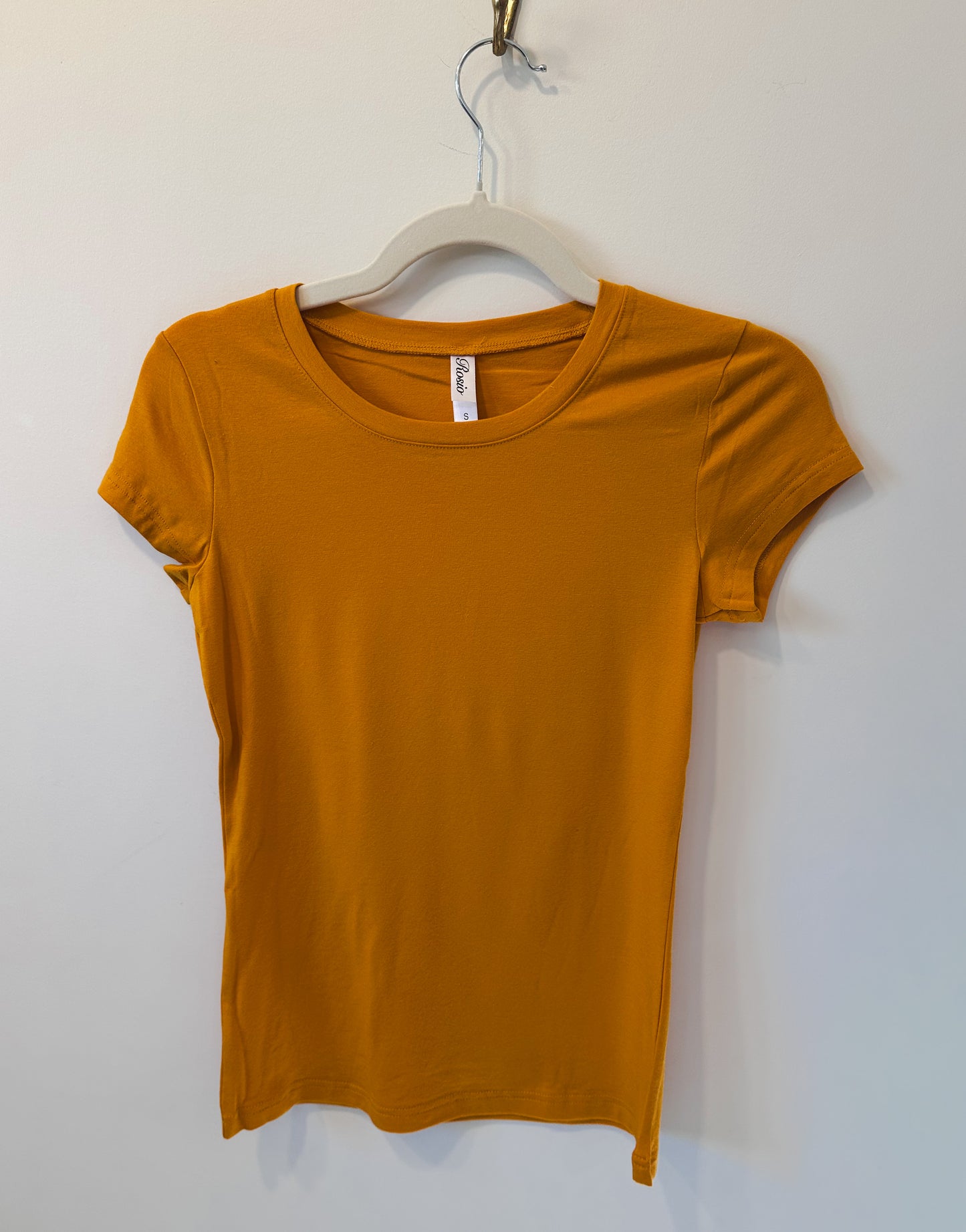 Perfect Fit Cotton Tee-Mustard