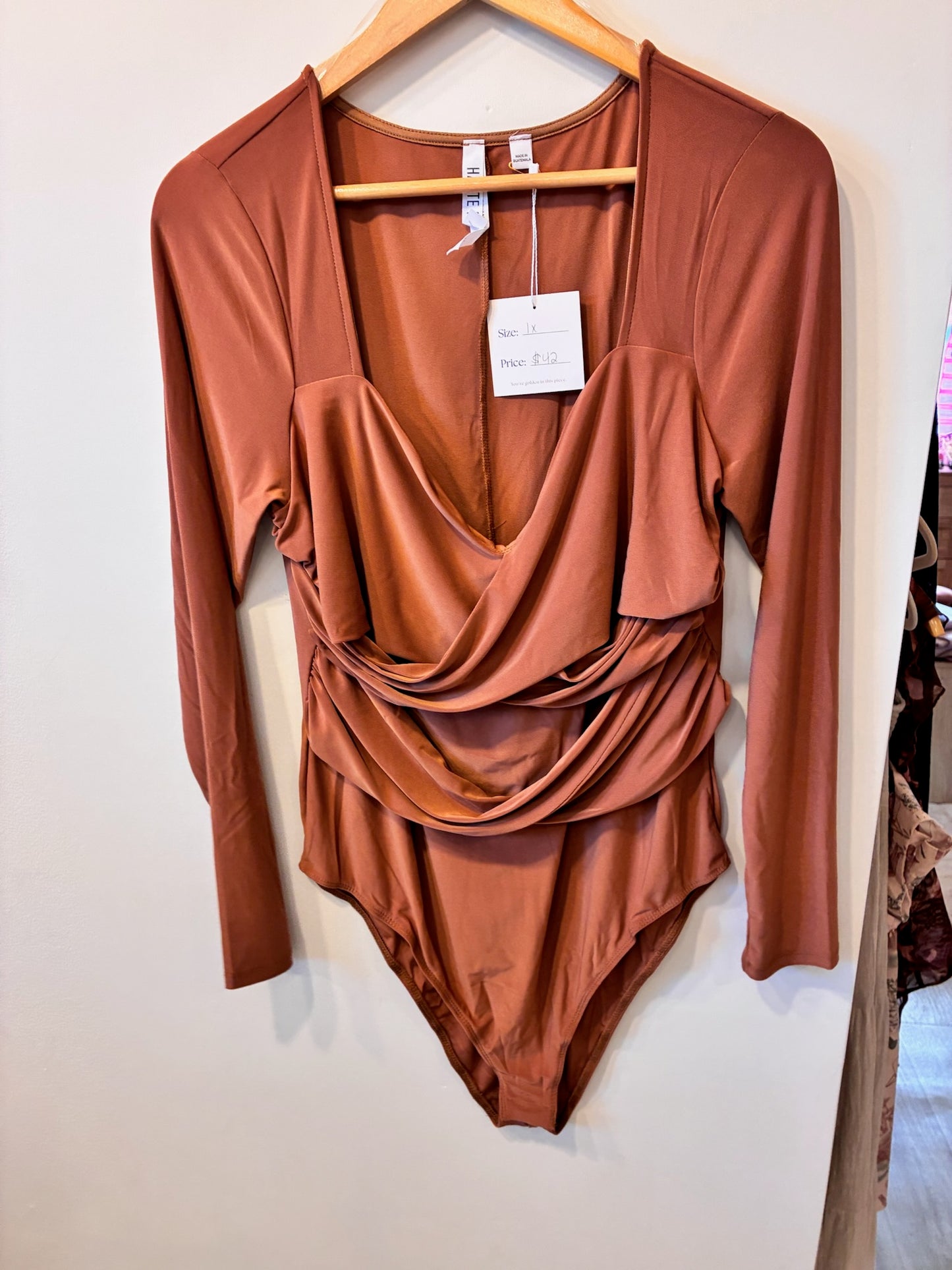 Plus Copper Drape Bodysuit (Copper)