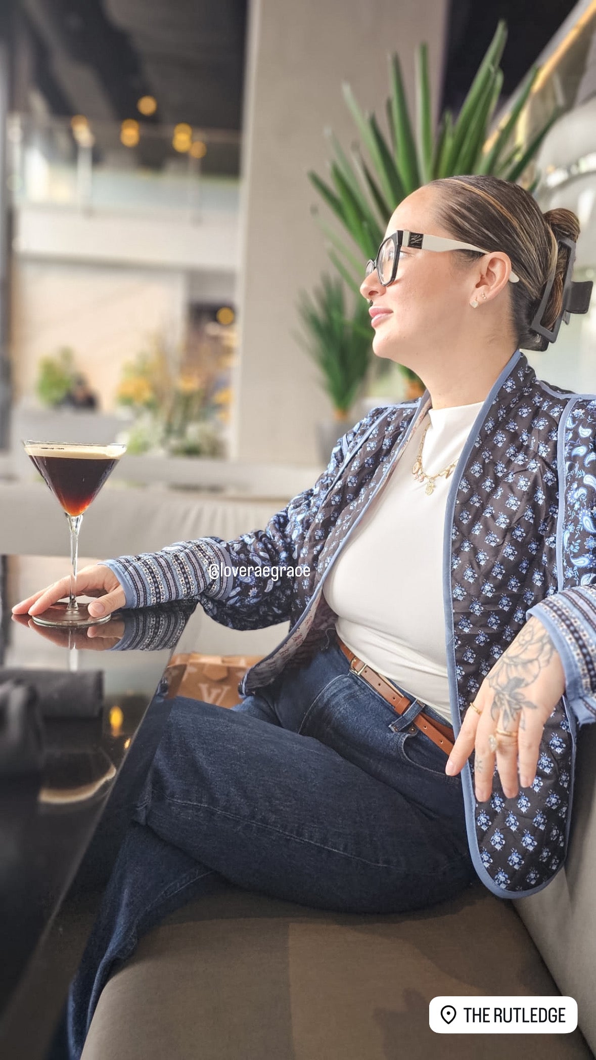 Patchwork Meadow Reversible Quilted Jacket (Multi Print / Navy Floral)