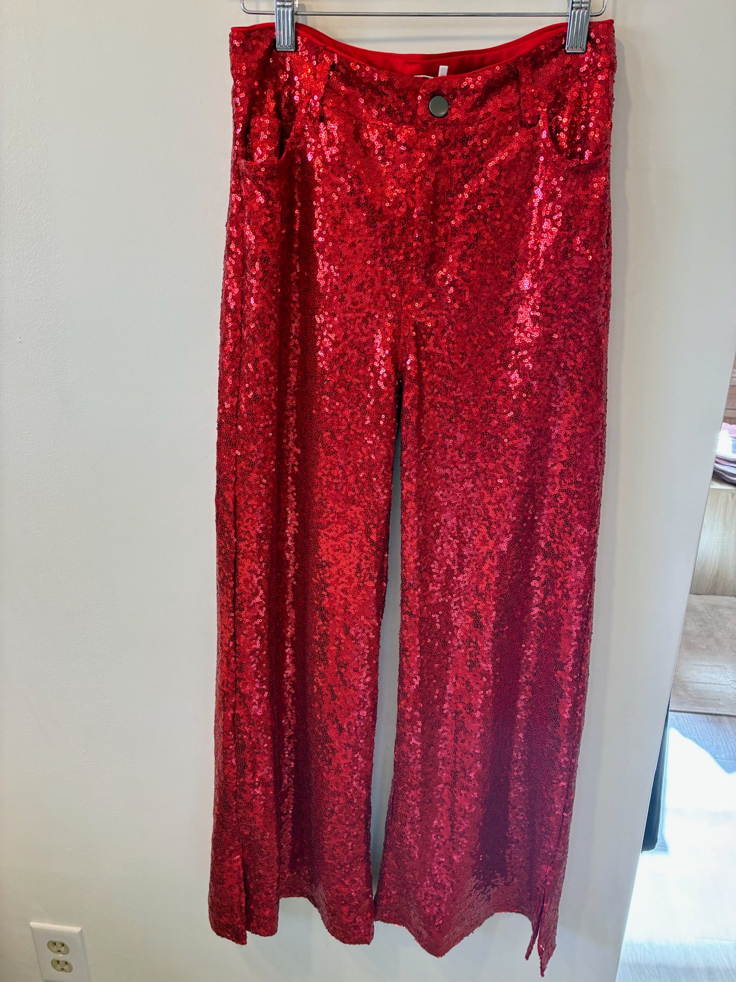 Holiday Sparkle Sequin Pants (Red Sequin)