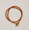 Chestnut Leather Toggle Bracelet