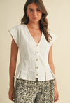 Cotton Button-Front Blouse