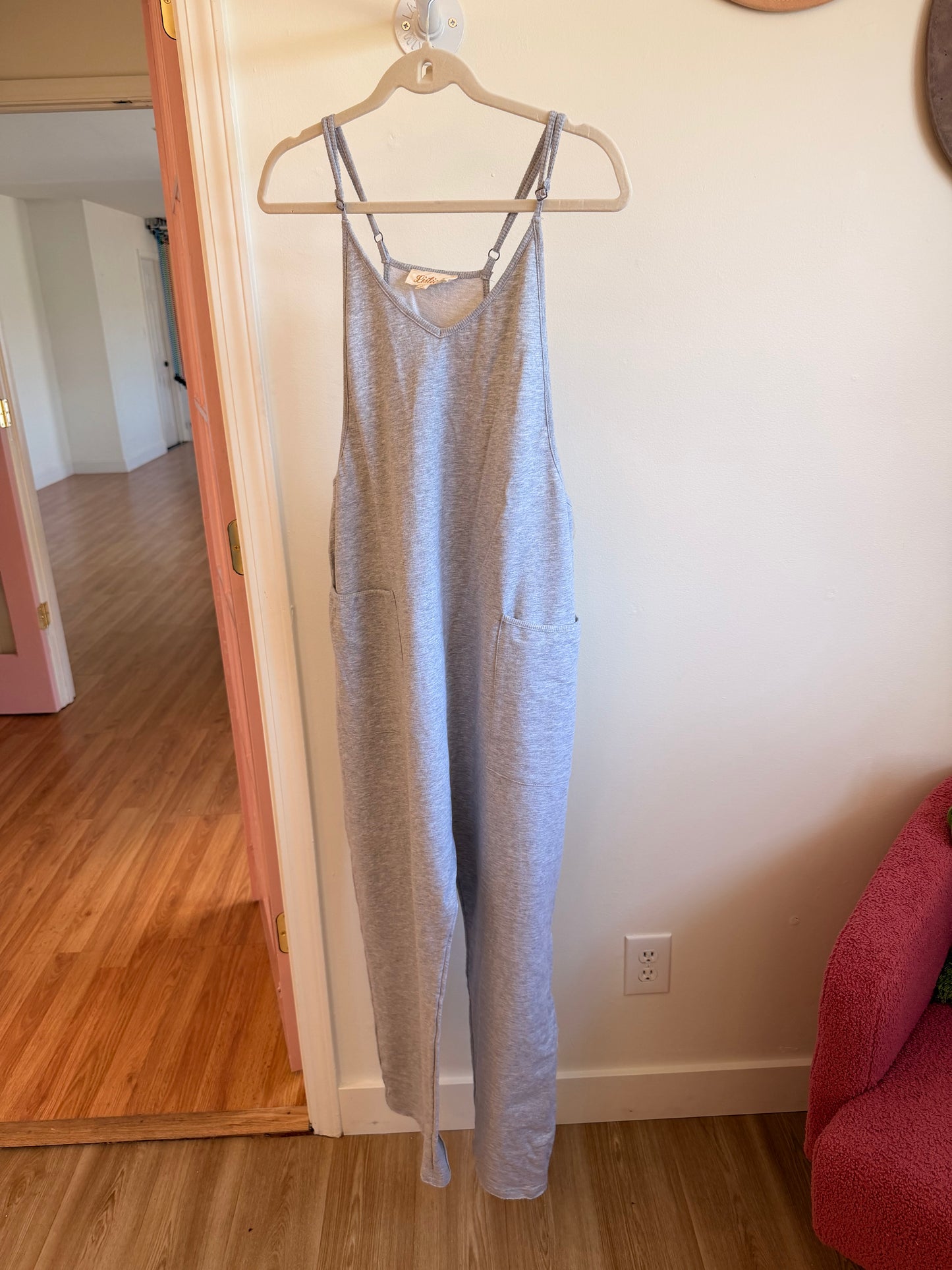Sunday Stroll Jumpsuit-Gray
