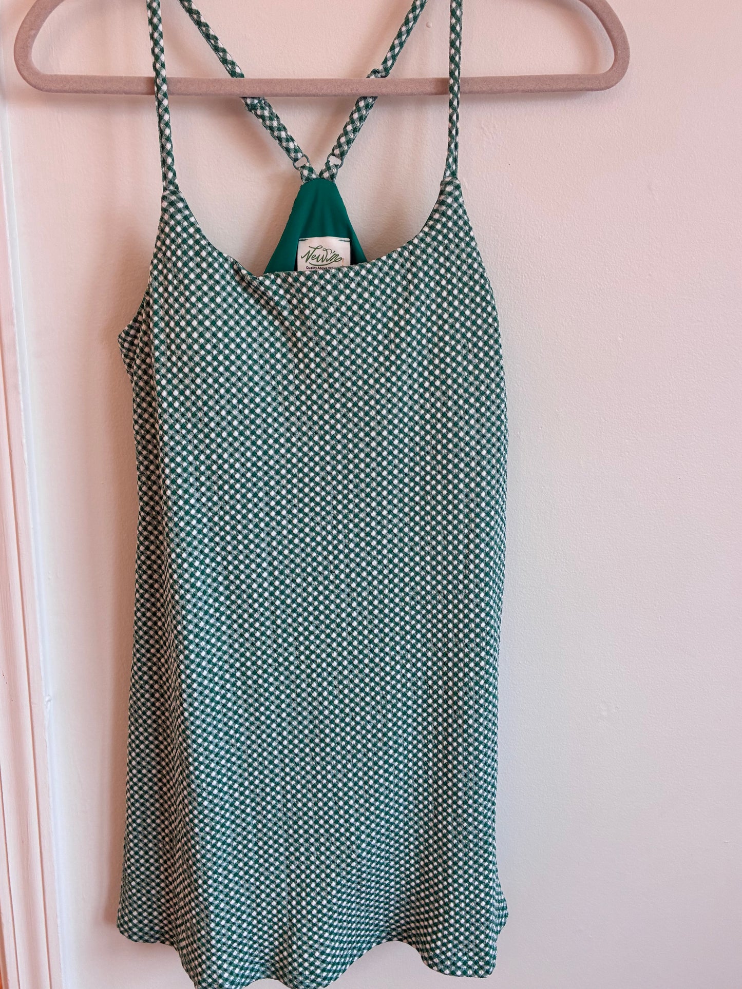 Green Gingham Active Dress