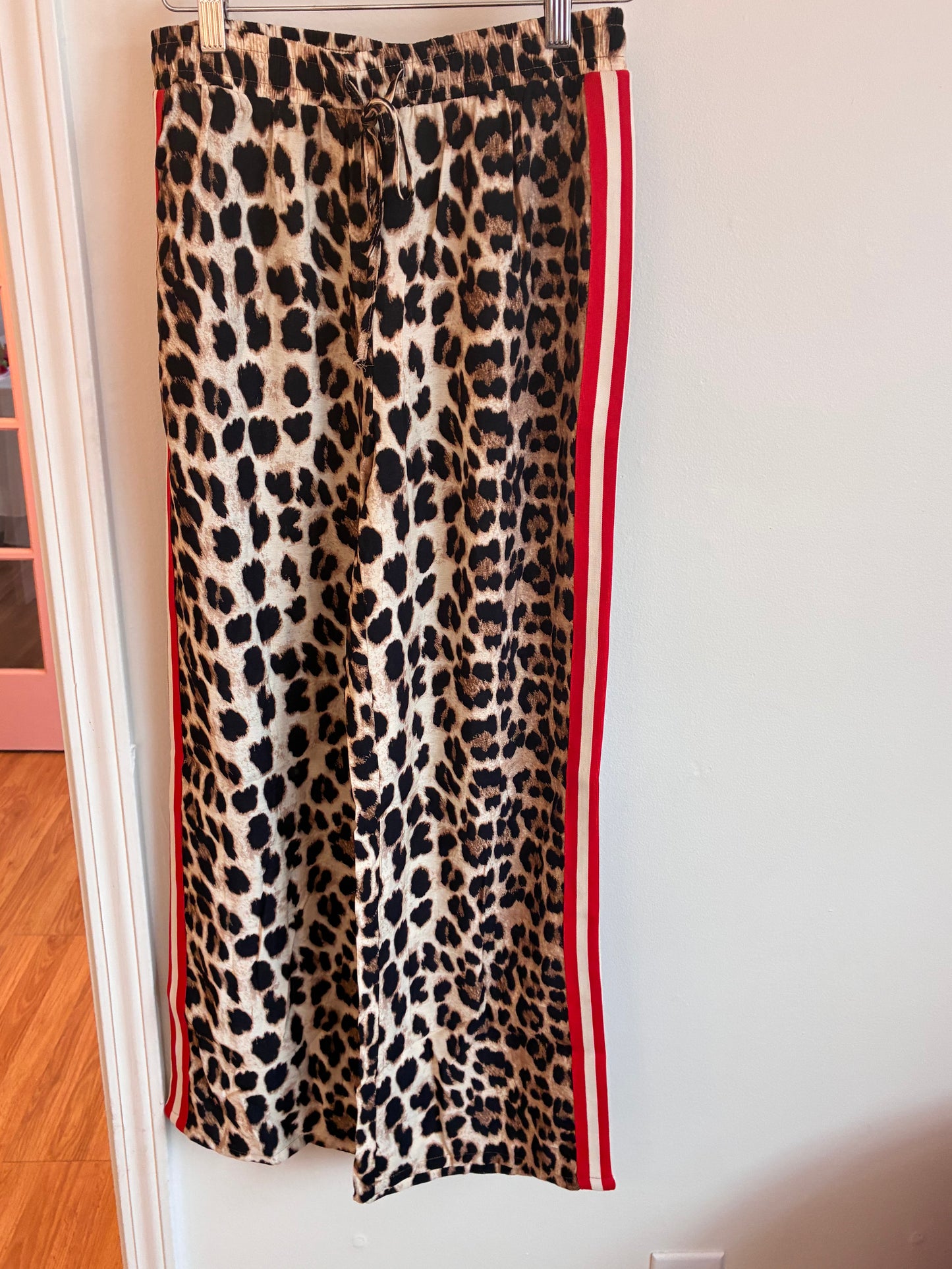 Leopard Wide Leg Stripe Pants