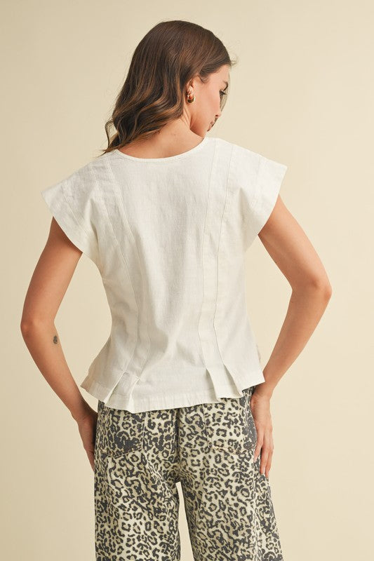 Cotton Button-Front Blouse