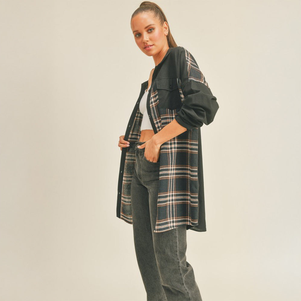 Mixed Plaid Lightweight Shacket