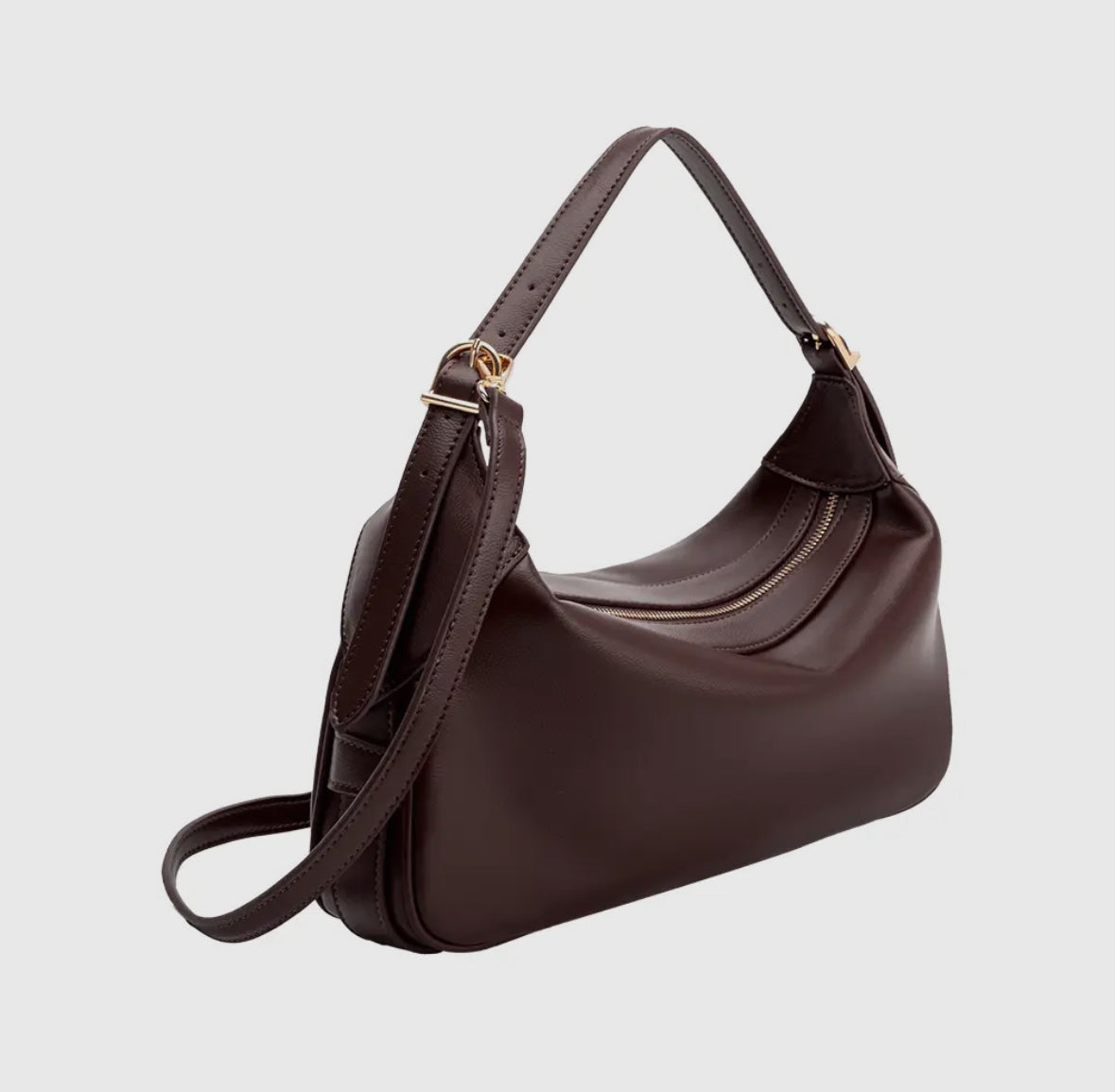 Nicolette Espresso Luxe Shoulder Bag