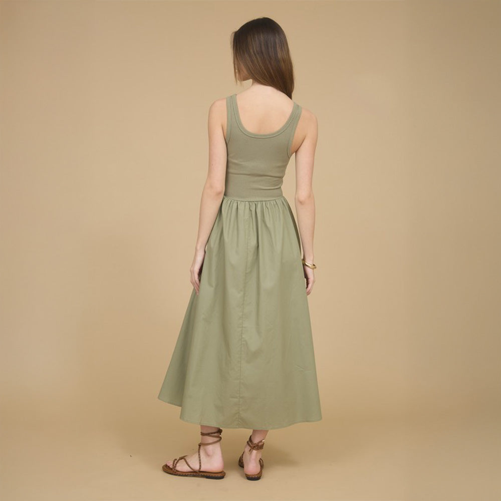 Olive Tank Midi Dress