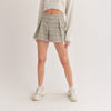 Yellow Plaid Pleated Skort