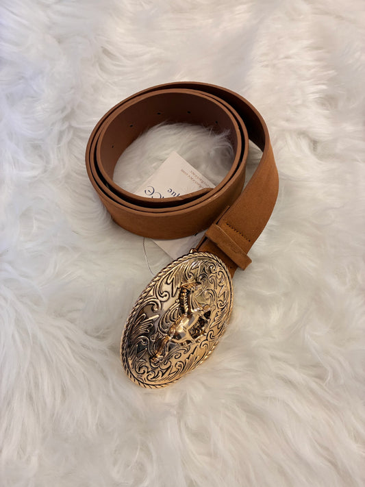 Camel Western Buckle Belt