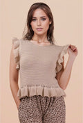 The Sienna Sweater Tank-Sand