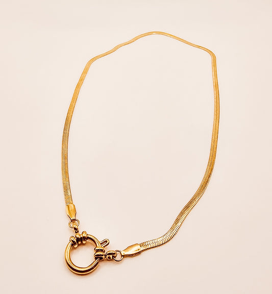 14 inch Herringbone Toggle Necklace