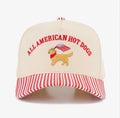 All American Hot Dogs Hat – Stripe Brim