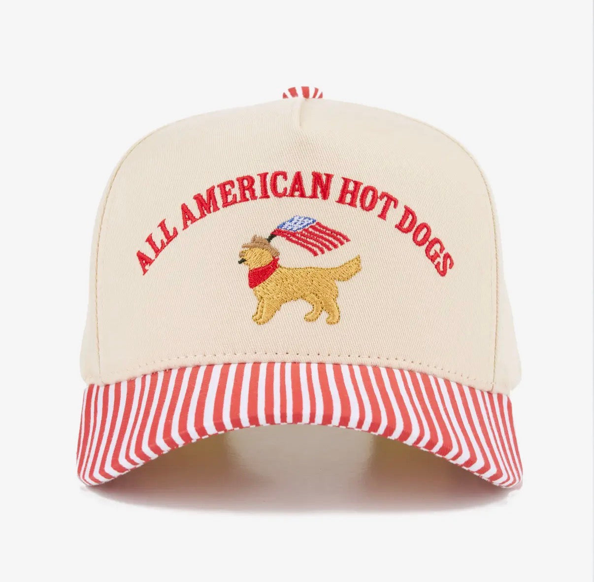 All American Hot Dogs Hat – Stripe Brim