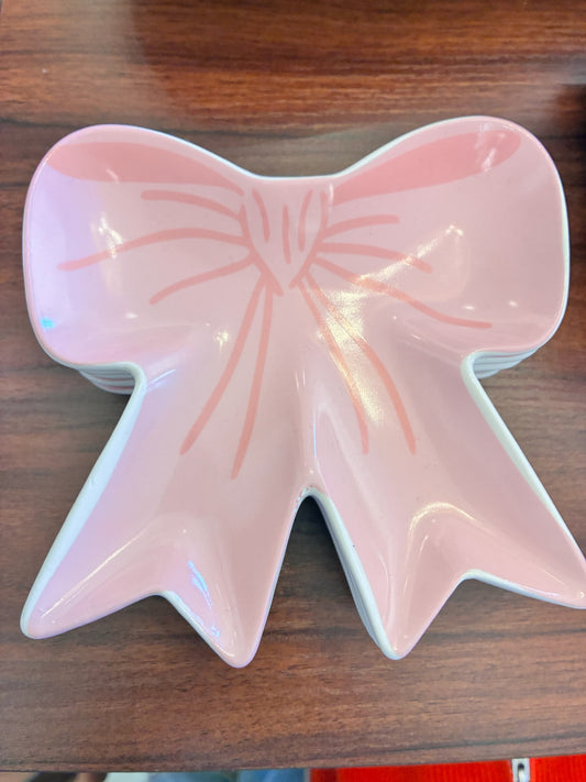 Pink Ceramic Bow Dish