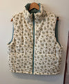 Garden Bloom Puffer Vest (Cream/Green Floral)