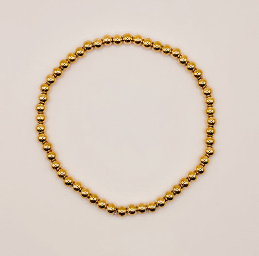 3mm Gold Bead Bracelet