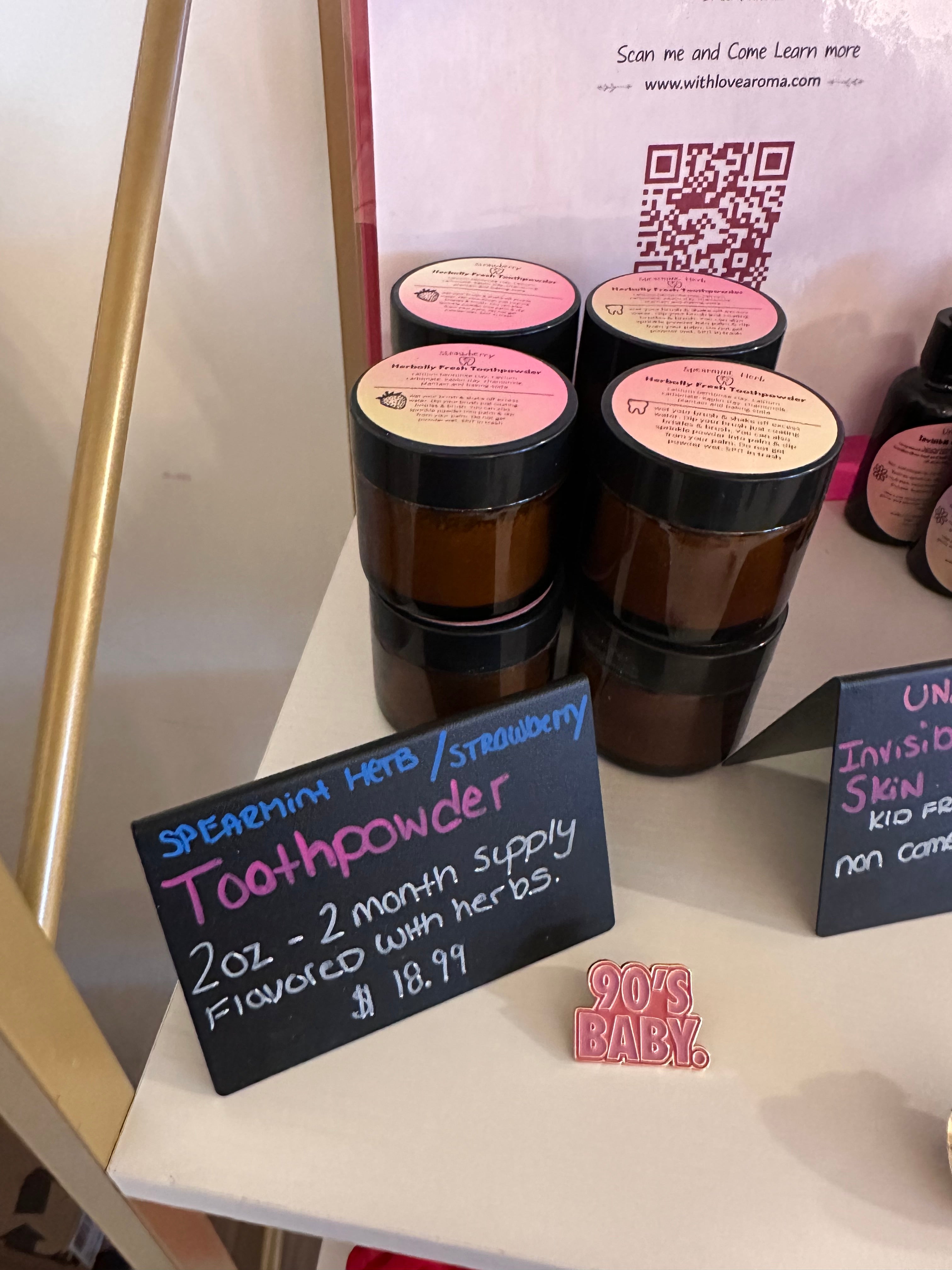 With Love Aromatherapy-Herbally Fresh Tooth Powder
Spearmint Herb or Strawberry
