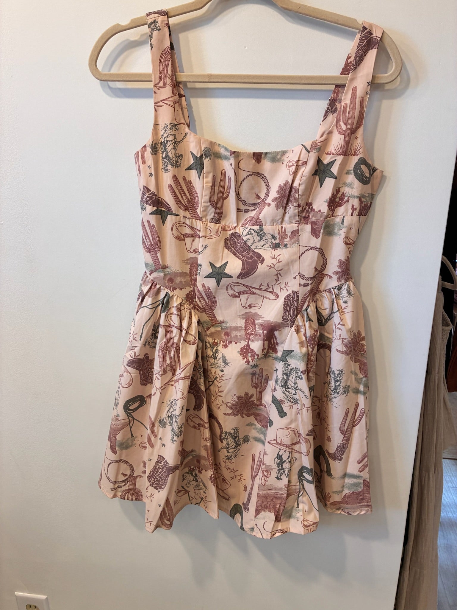 Rodeo Sketch Sweetheart Dress (Blush Multi)