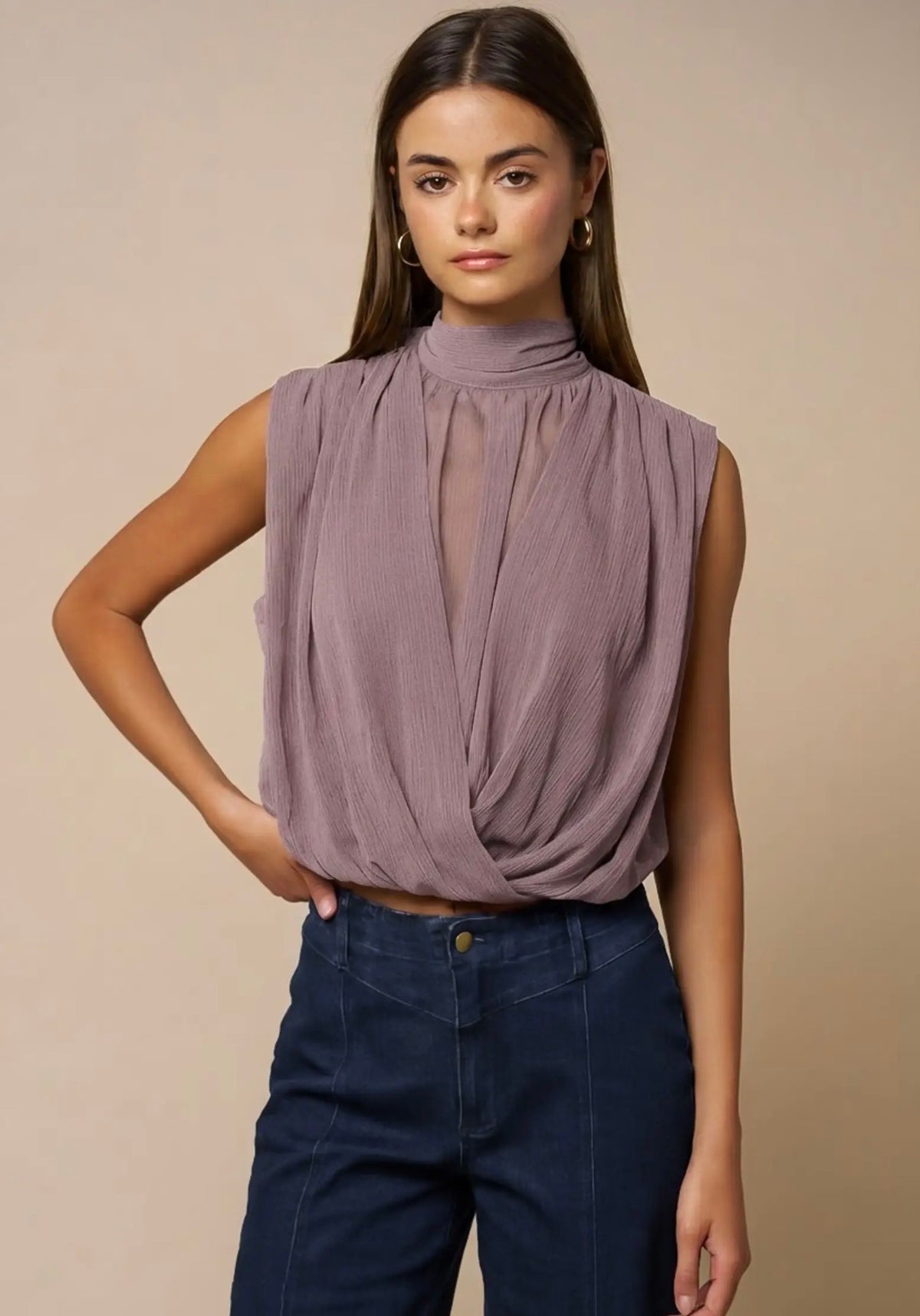 The Mauve Moment Draped Top