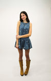 Blossom Denim Babydoll Romper (Medium Wash)