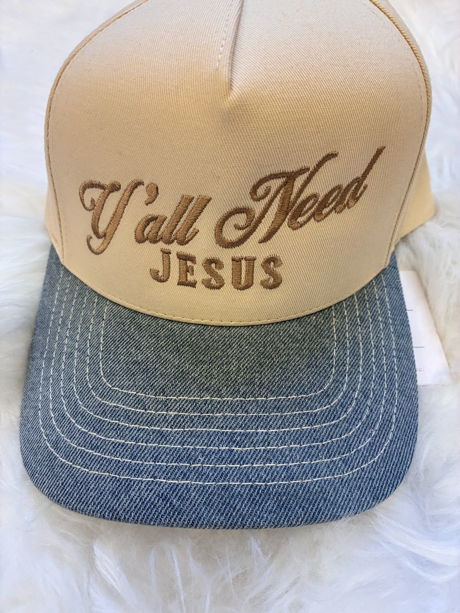 Y’all Need Jesus Denim-Brim Hat