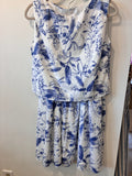 Blue Botanical Two-Piece Set (White/Blue)