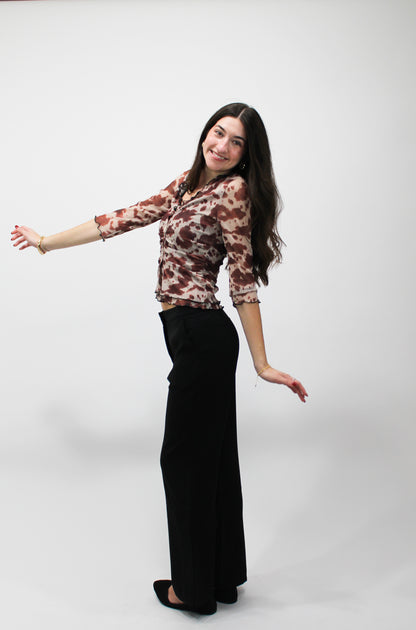 Saddle Chic Cow Print Top