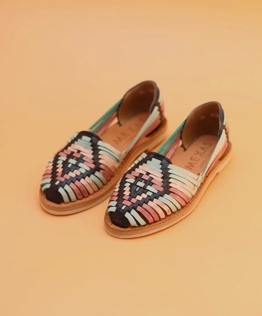 Handmade Multicolor Mexican Huaraches – Leather Weave