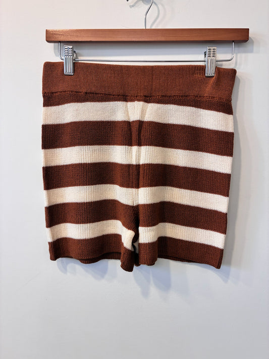 Toasty Stripe Knit Shorts (Brown/Ivory Stripe)