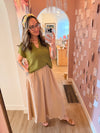 Olive Short Sleeve Knit Top