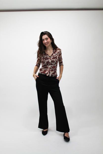 Saddle Chic Cow Print Top