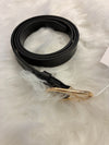 Black Minimal Belt (Gold Buckle)