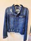 Cropped Raw-Hem Denim Jacket — Dark Wash