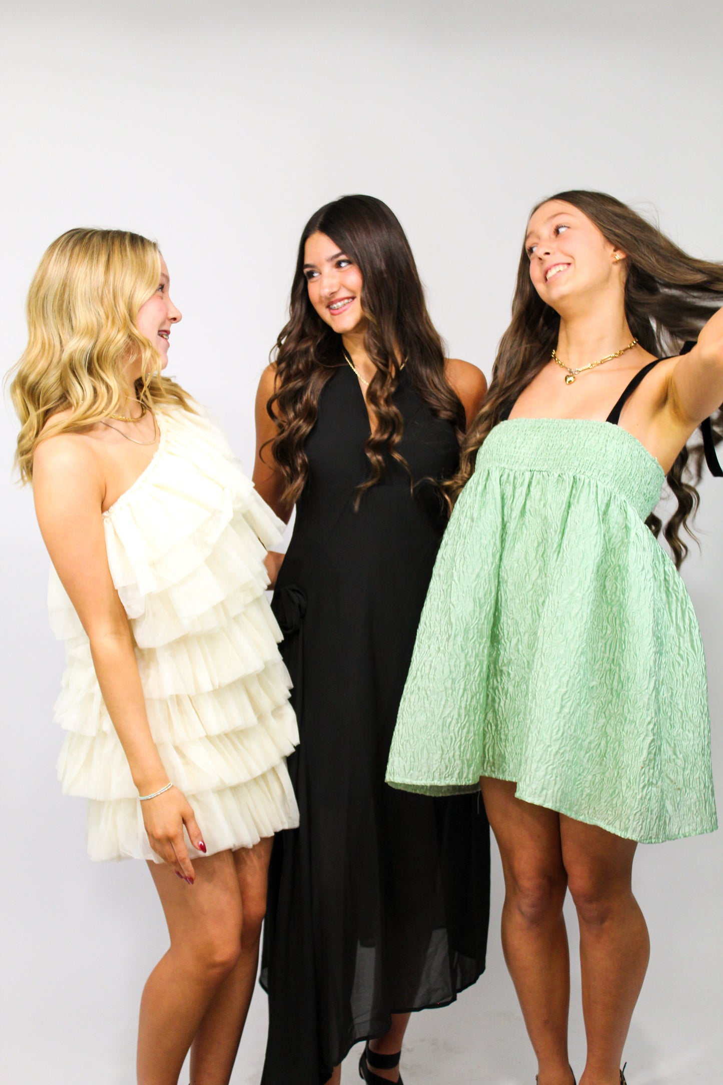 Mint Crinkle Babydoll Dress (Mint with Velvet Straps)