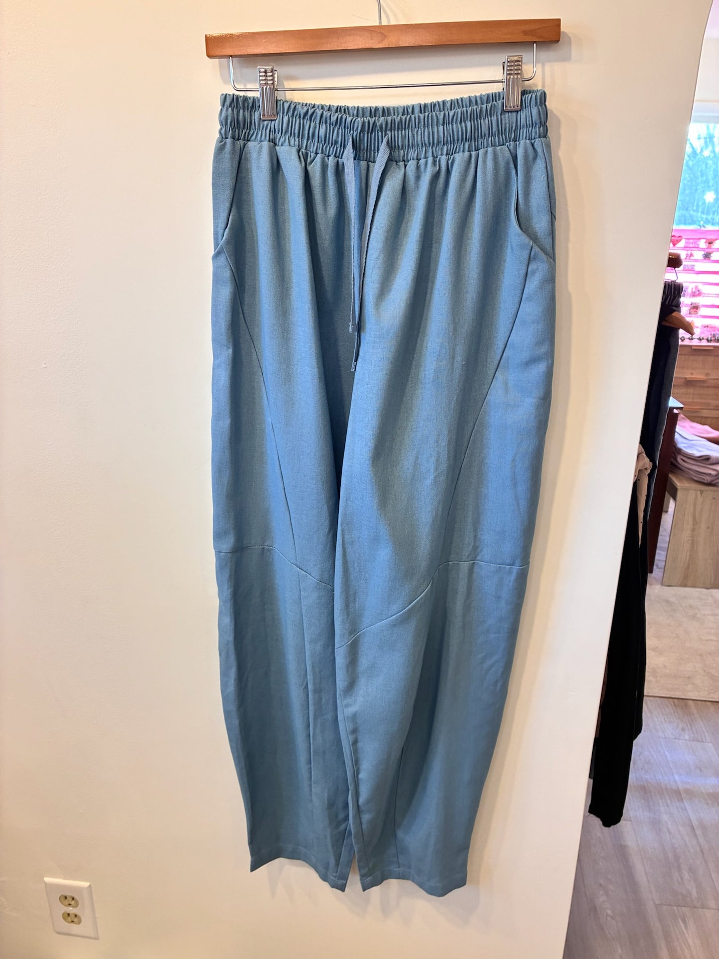 Blue Cotton Utility Joggers (Blue)