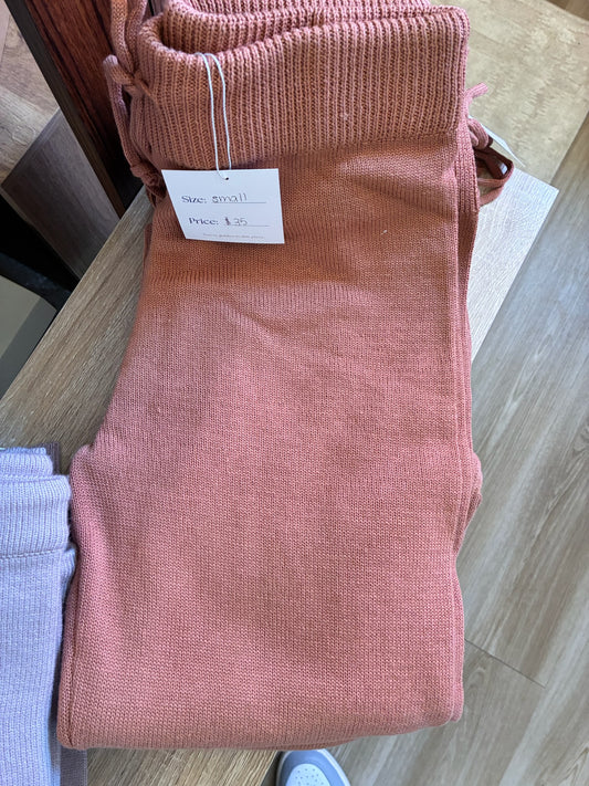 Cozy Knit Lounge Joggers (Spiced Coral)