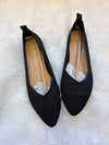 (Selaris) Woven Knit Pointed Flats (Black)