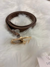 Brown Minimal Belt (Gold Buckle)