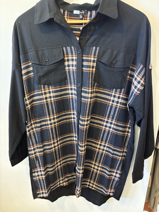 Midnight Mix Plaid Button Down (Black Multi)