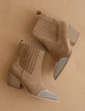 (Oasis Society) Zuri Khaki Rhinestone Western Bootie
