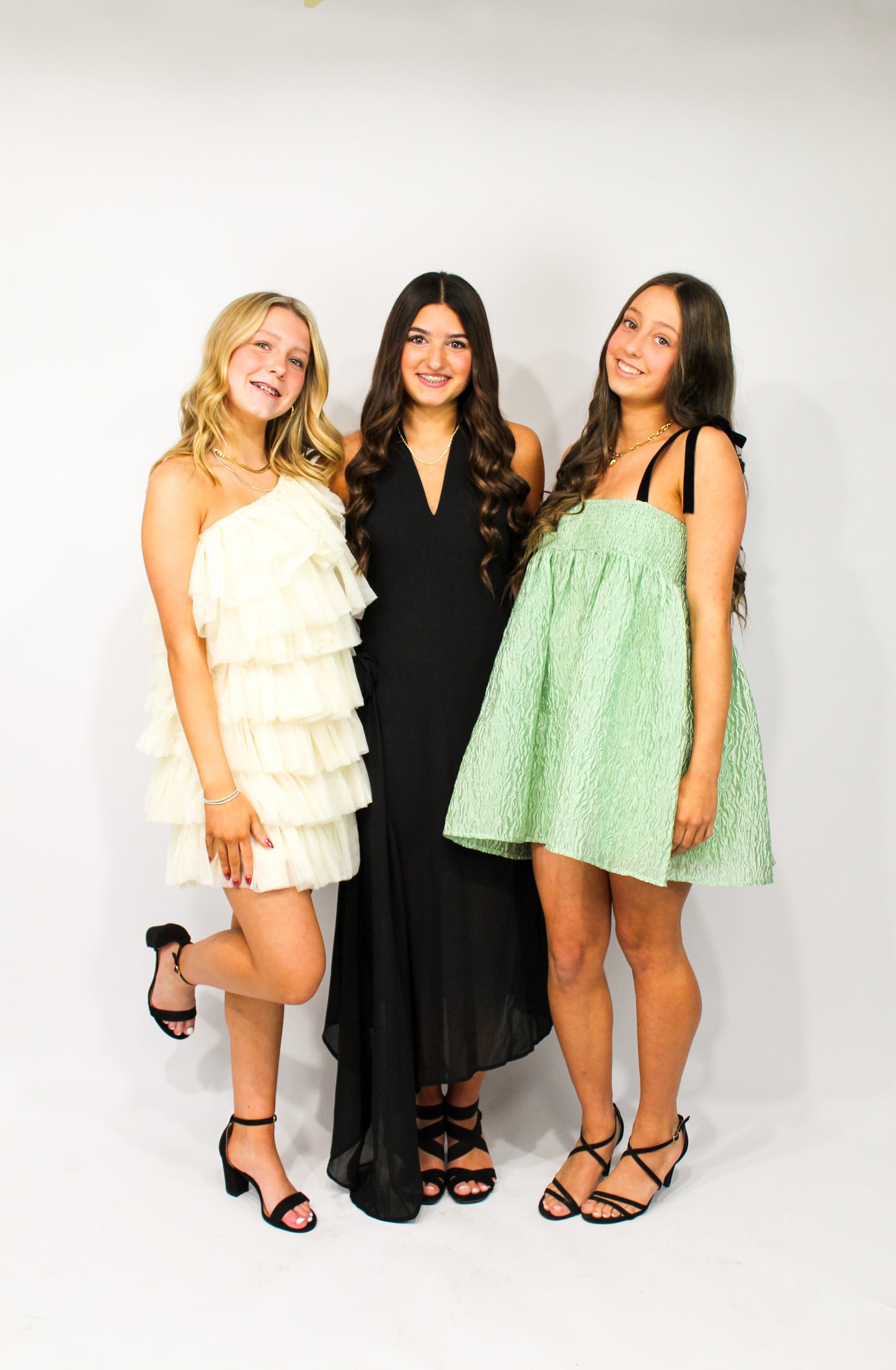 Mint Crinkle Babydoll Dress (Mint with Velvet Straps)