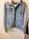Hooded Denim Sweatshirt Hybrid Jacket