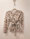 Autumn Whisper Wrap Blouse (Ivory Multi)