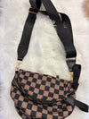 Brown Checker Crossbody Bag